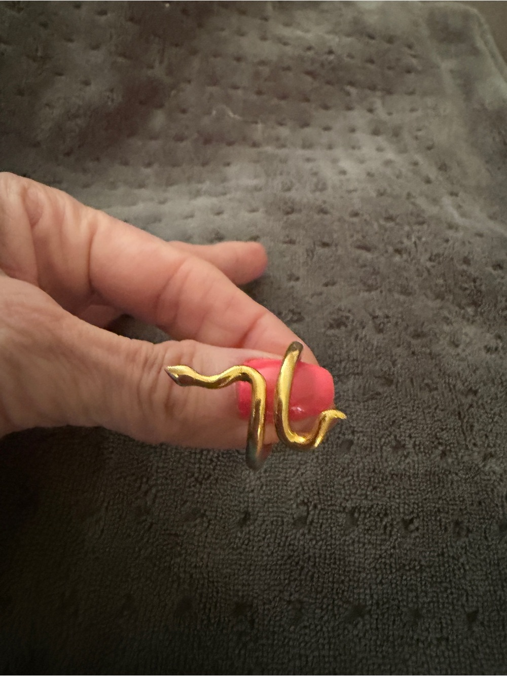 Gold Snake Wrap Ring - Women's Fashion Jewelry - Picture 4 of 4